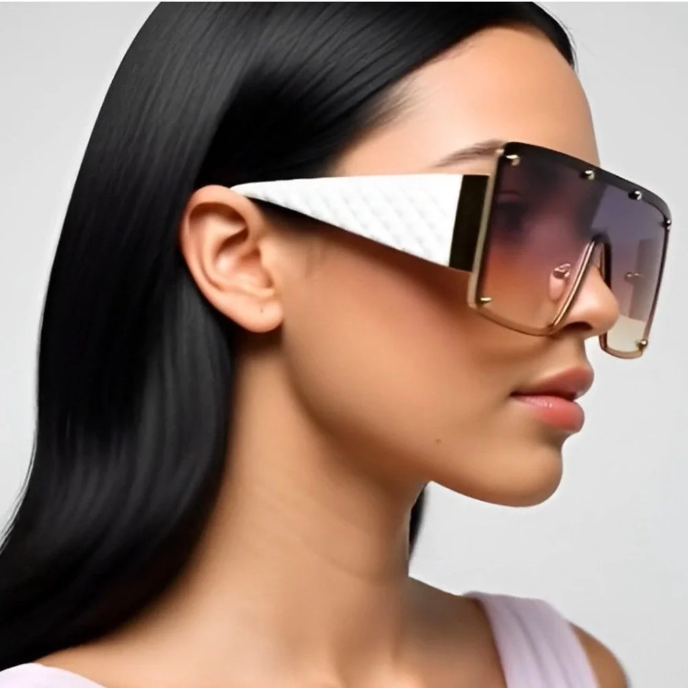 Women Sunglasses Oversized Single Lens New Model Elegant Style Large Shades 2022